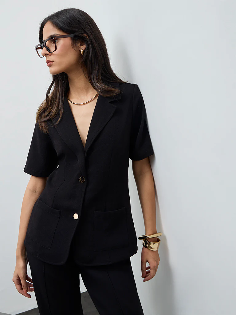 Wardrobe Black Solid Jacket