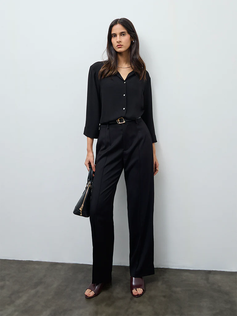 Wardrobe Black Solid Shirt - Image 2