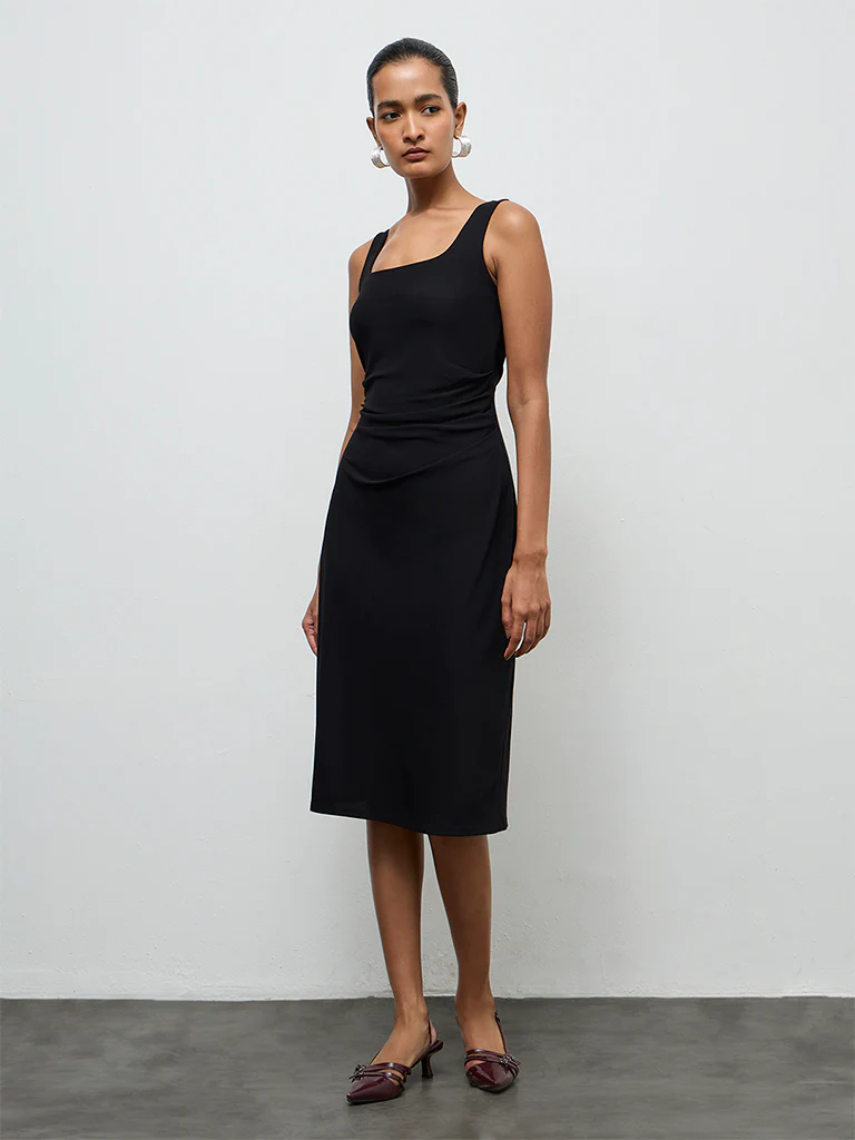 Wardrobe Black Straight Dress - Image 2