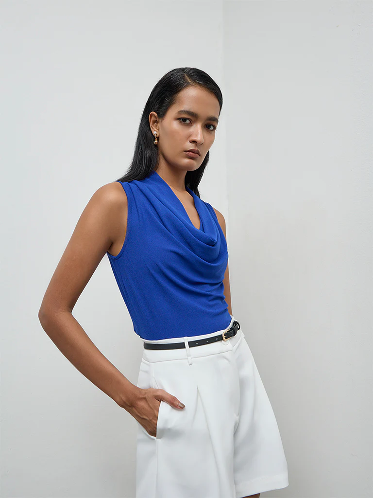 Wardrobe Blue Cowl Neck Top - Image 2