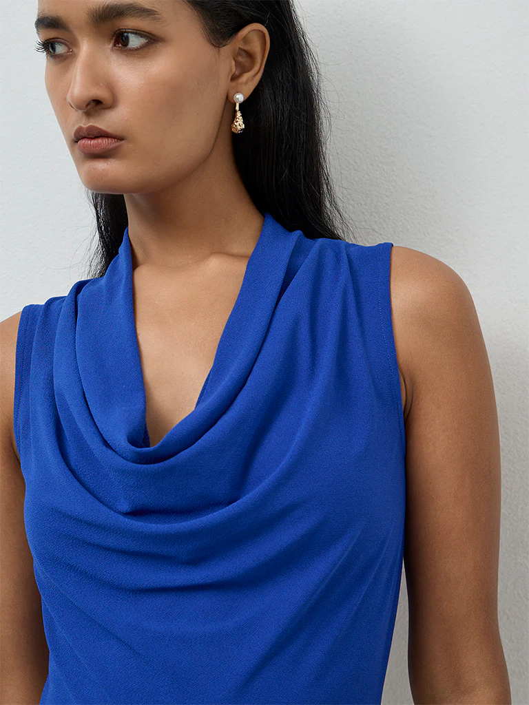 Wardrobe Blue Cowl Neck Top - Image 3