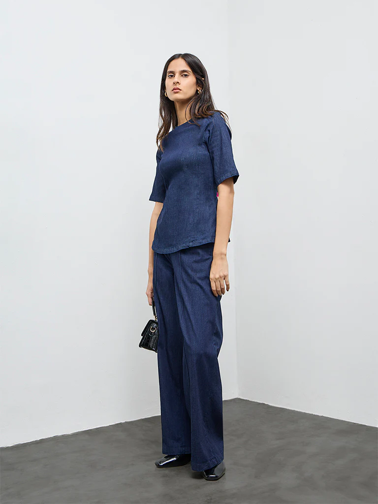 Wardrobe Blue Denim Top - Image 2