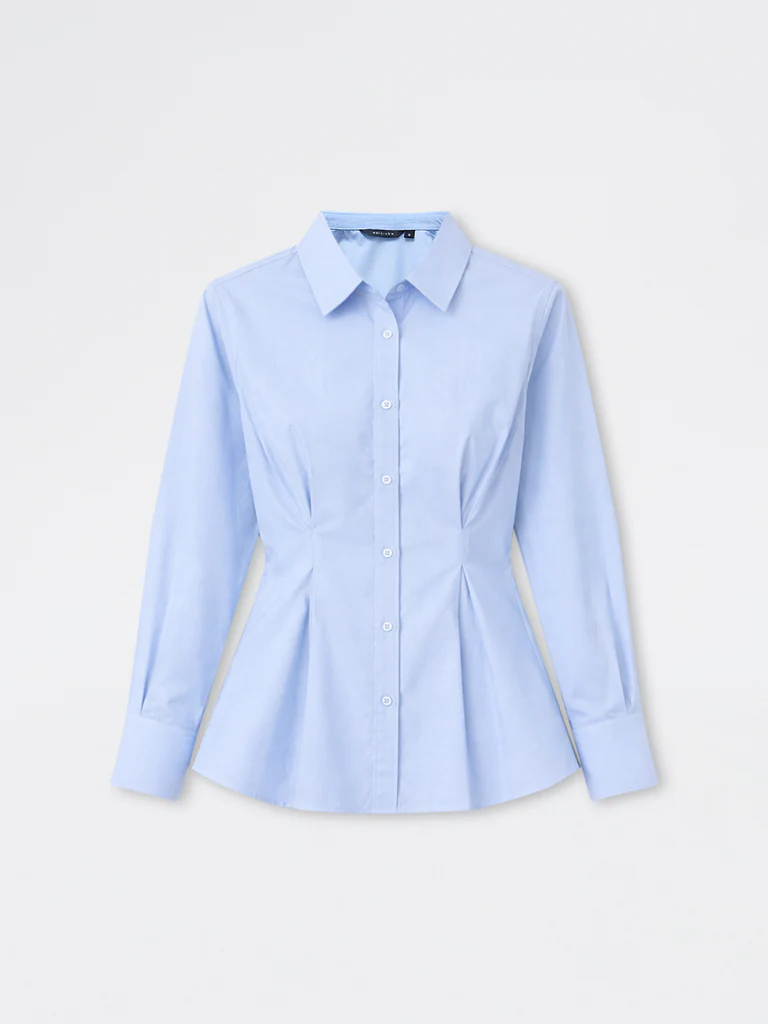 Wardrobe Blue Pleated Blouse - Image 5