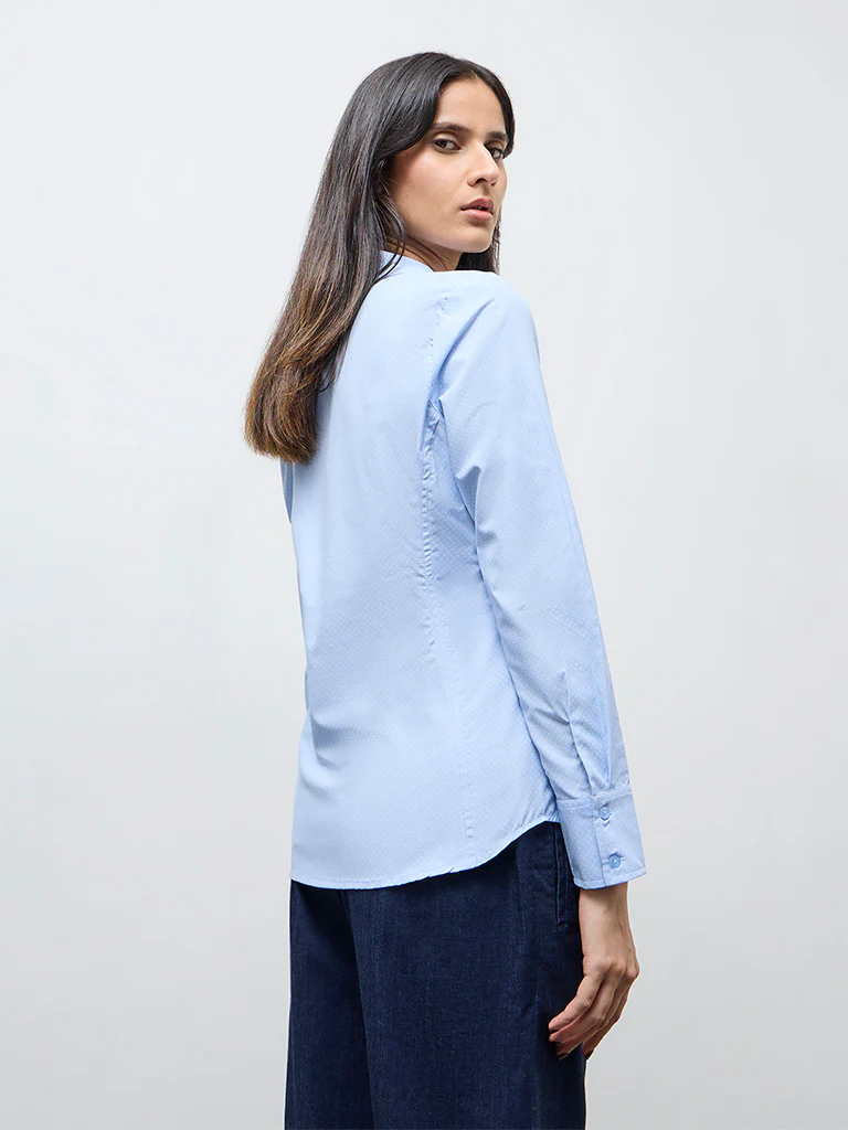 Wardrobe Blue Printed Shirt - Image 4