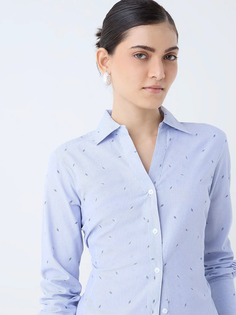 Wardrobe Blue Stripe Shirt - Image 3