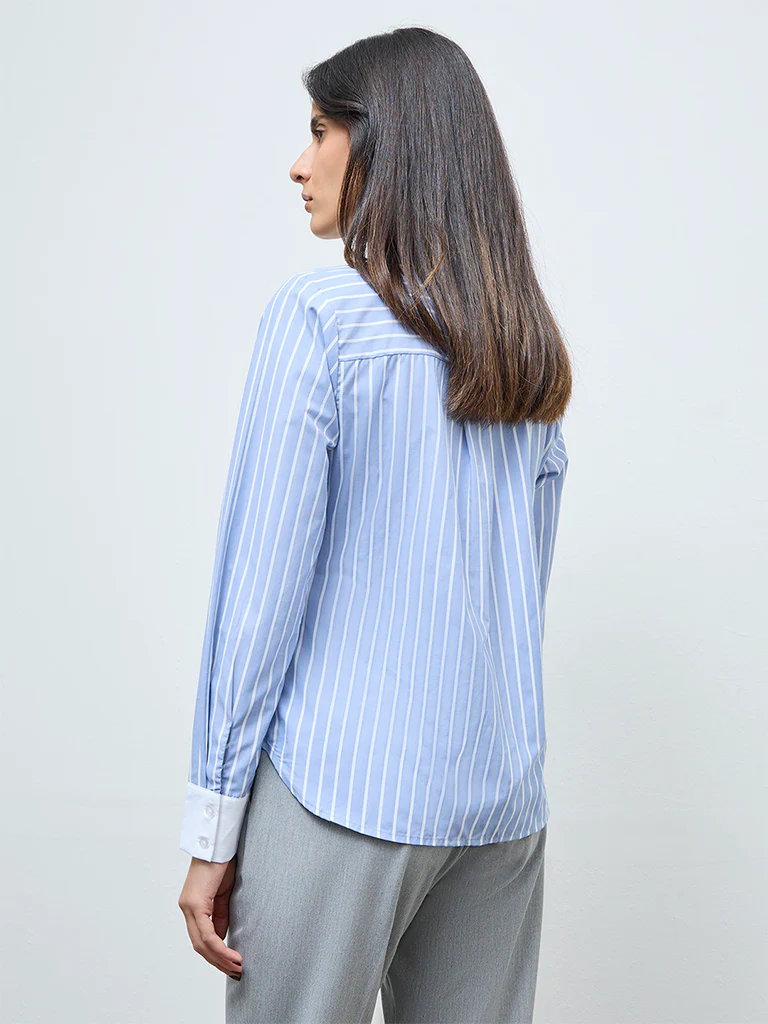 Wardrobe Blue Stripe Shirt - Image 4