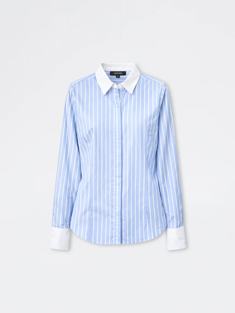 Wardrobe Blue Stripe Shirt - Image 5