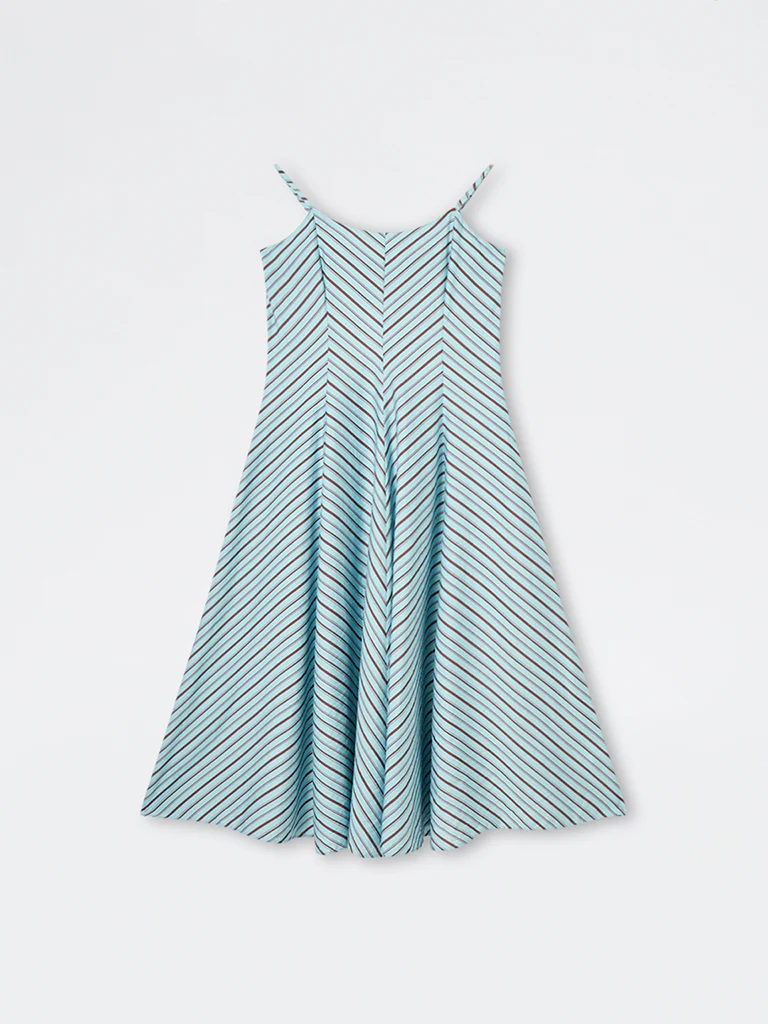 Wardrobe Blue Striped Pattern A-Line Dress - Image 4