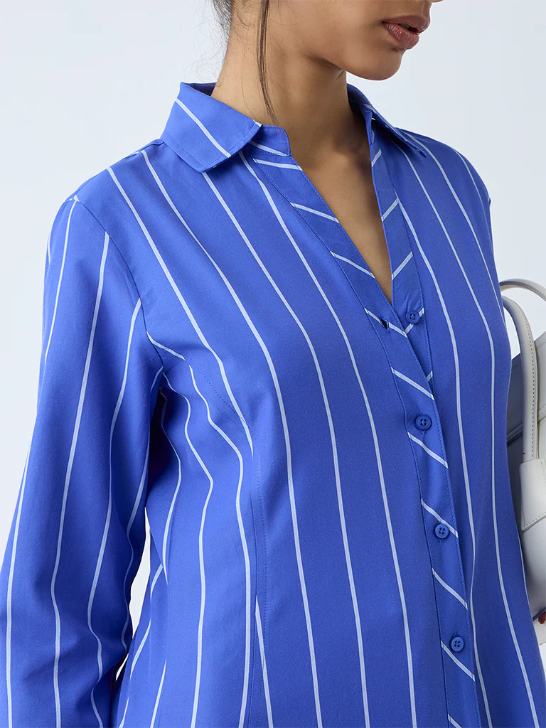 Wardrobe Blue Striped Shirt - Image 3