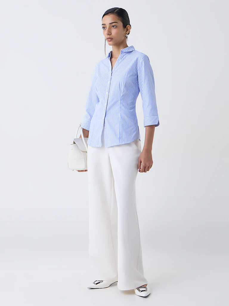 Wardrobe Blue Striped Shirt - Image 2
