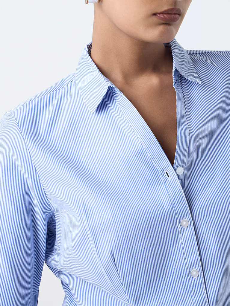 Wardrobe Blue Striped Shirt - Image 3