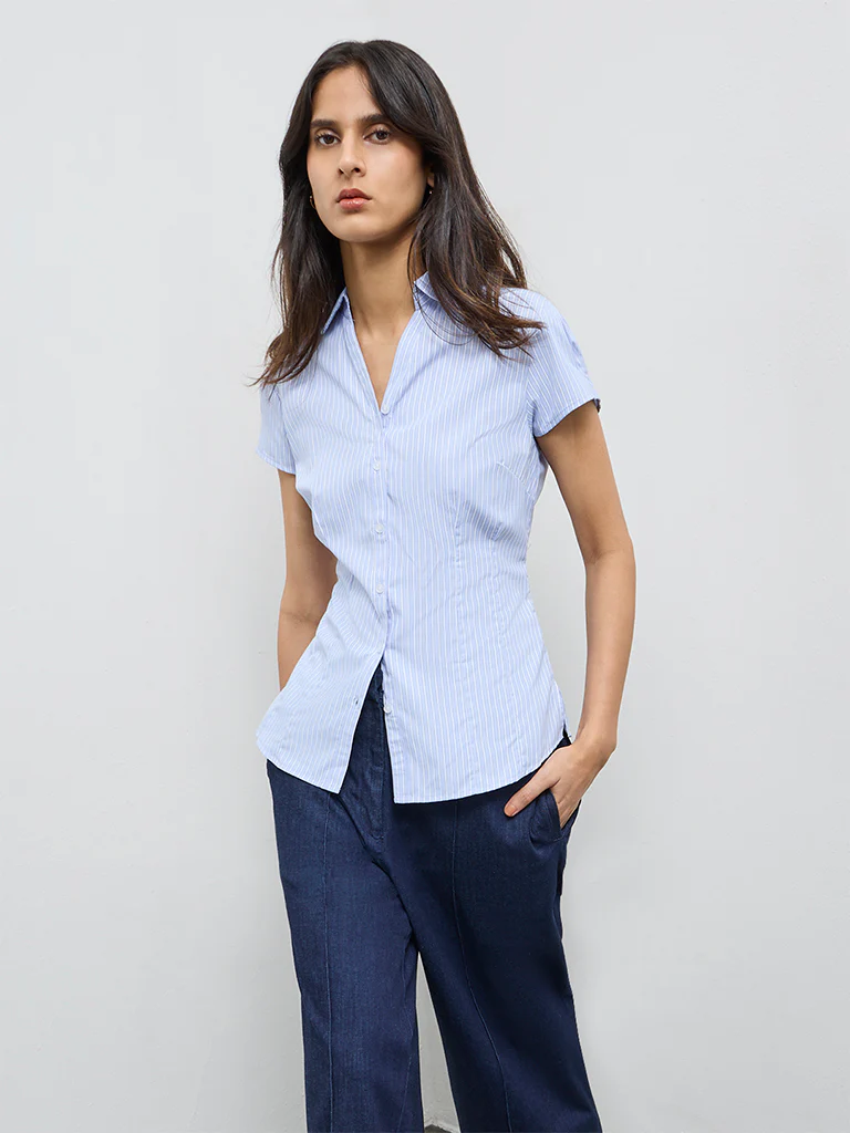 Wardrobe Blue Striped Shirt - Image 2