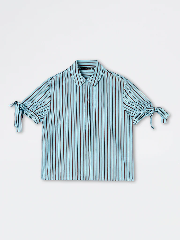 Wardrobe Blue Striped Shirt - Image 3