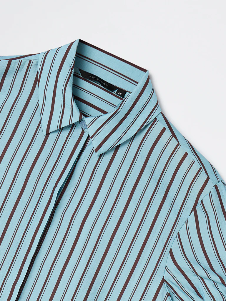 Wardrobe Blue Striped Shirt - Image 5