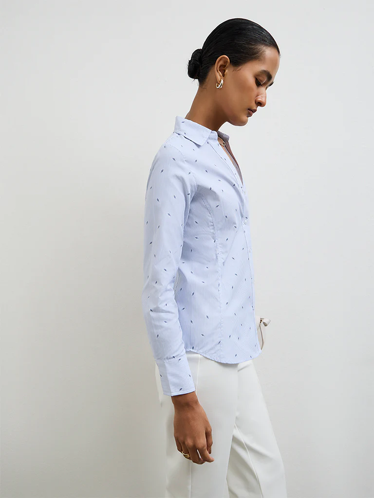 Wardrobe Blue Striped Shirt - Image 2