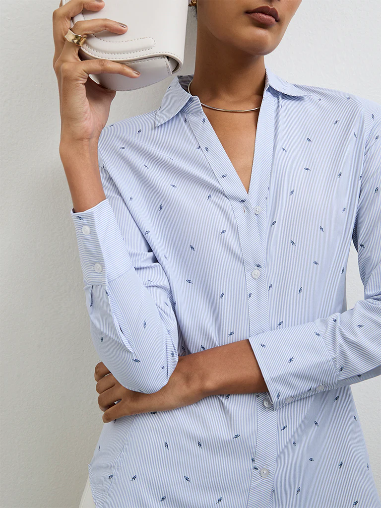 Wardrobe Blue Striped Shirt - Image 3