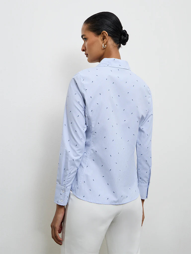 Wardrobe Blue Striped Shirt - Image 4