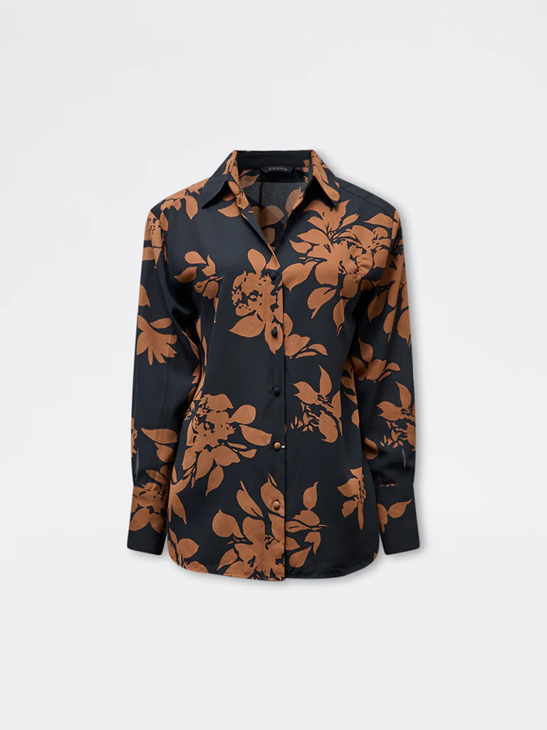 Wardrobe Brown Floral Shirt - Image 5