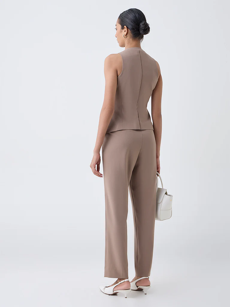 Wardrobe Brown High-Rise Trousers - Image 4