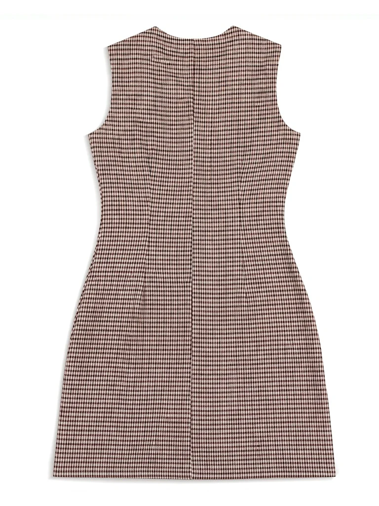 Wardrobe Brown Houndstooth Check A-Line Dress - Image 6