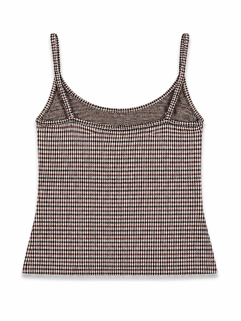 Wardrobe Brown Houndstooth Check Peplum Top - Image 6