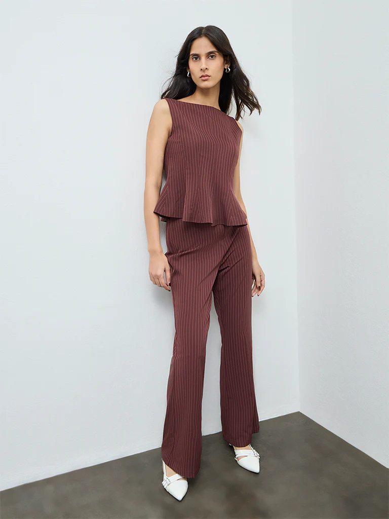 Wardrobe Brown Stripe Top - Image 2