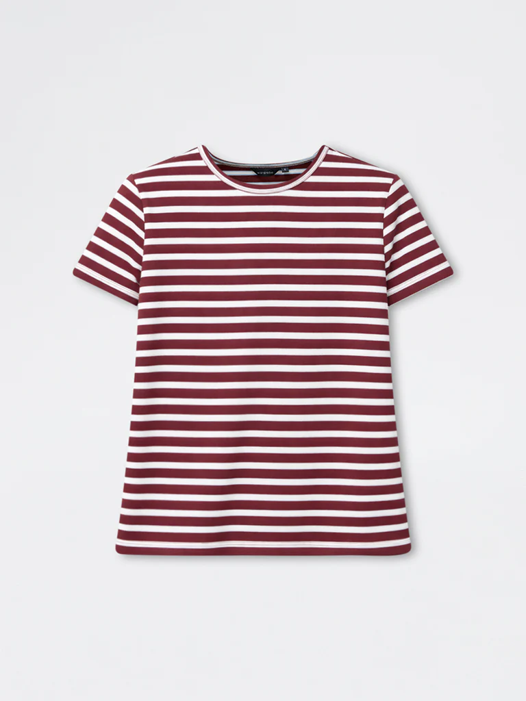 Wardrobe Brown Striped Cotton-Blend T-Shirt - Image 5