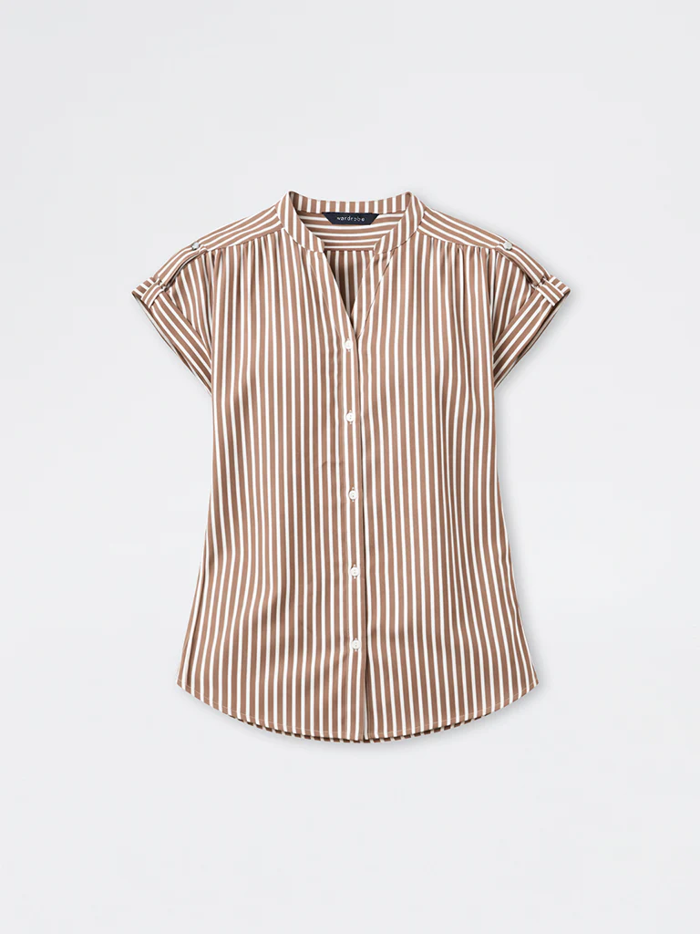 Wardrobe Brown Striped Shirt - Image 5