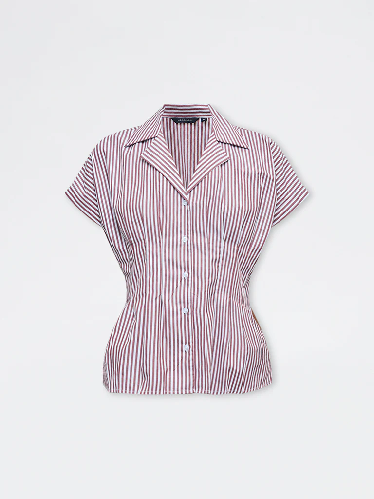 Wardrobe Brown Striped Shirt - Image 5