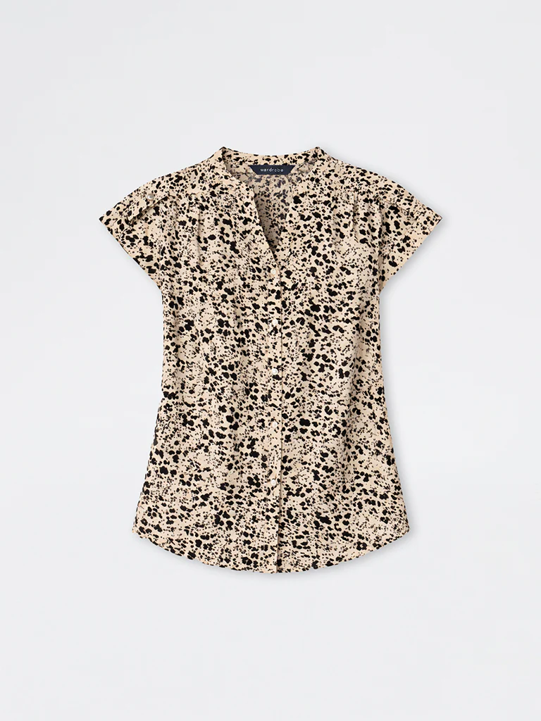 Wardrobe Beige Printed Shirt - Image 5