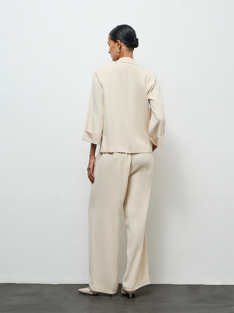 Wardrobe Cream High-Rise Trousers - Image 4