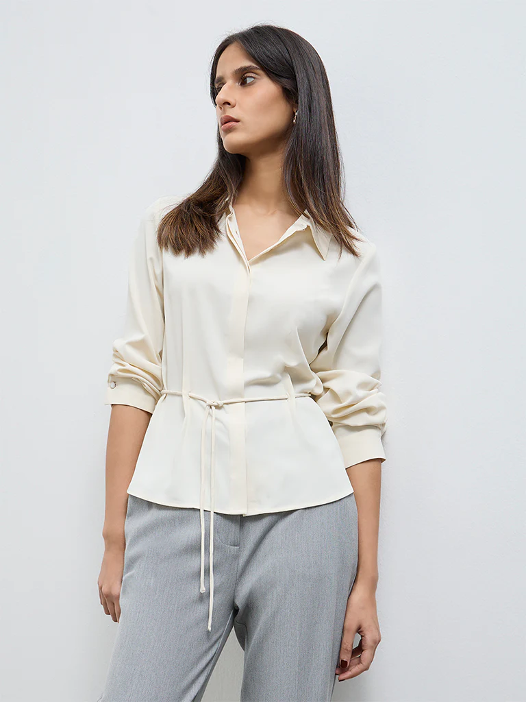 Wardrobe Cream Tie-Up Detail Blouse