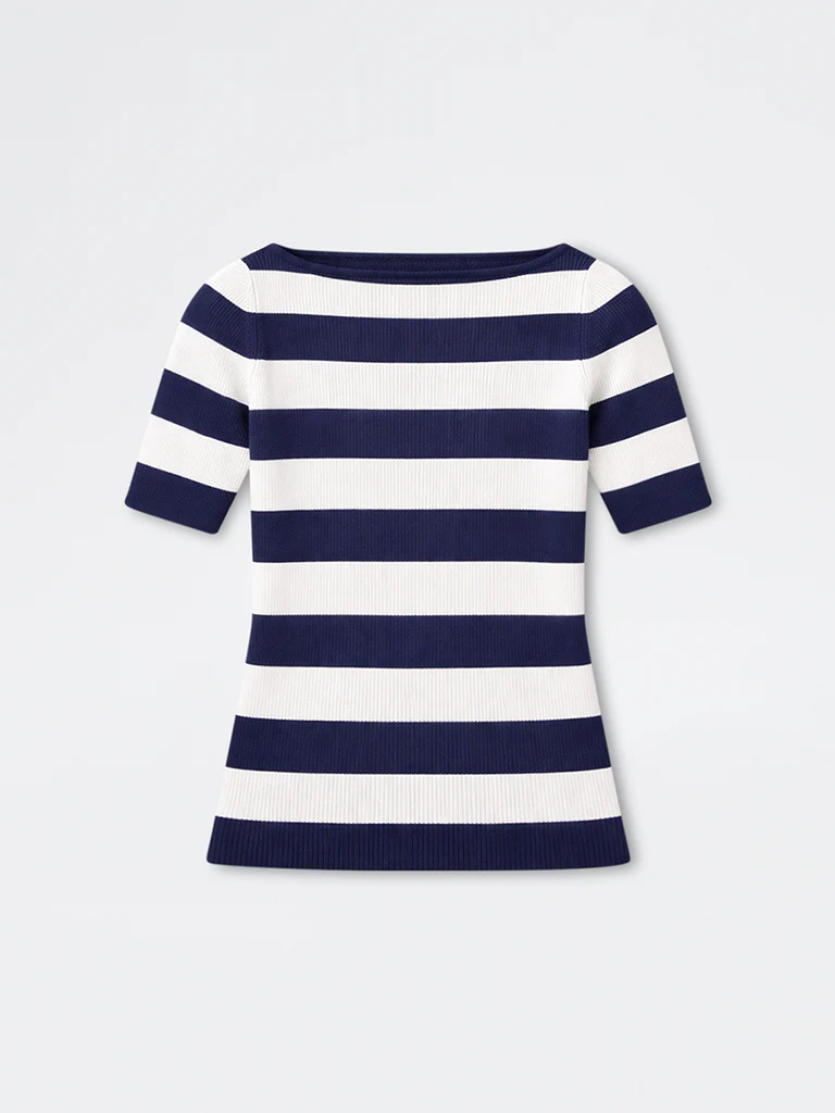 Wardrobe Dark Blue Stripe Printed Blouse - Image 5
