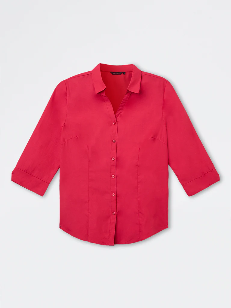 Wardrobe Fuchsia Solid Shirt - Image 3