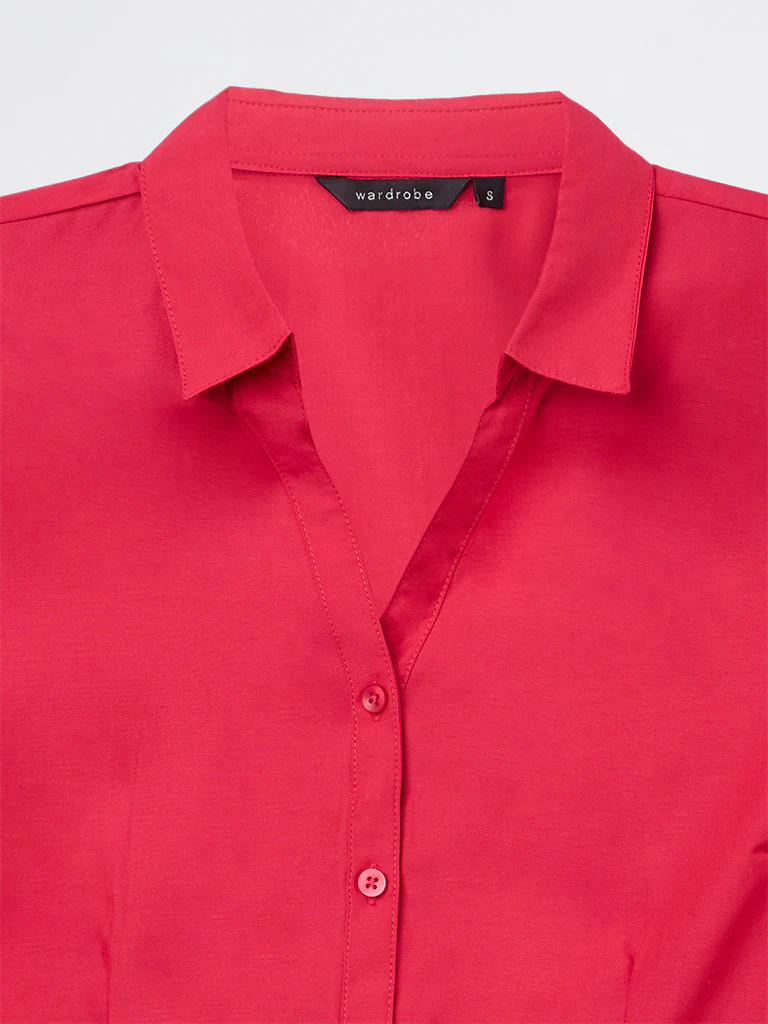 Wardrobe Fuchsia Solid Shirt - Image 5