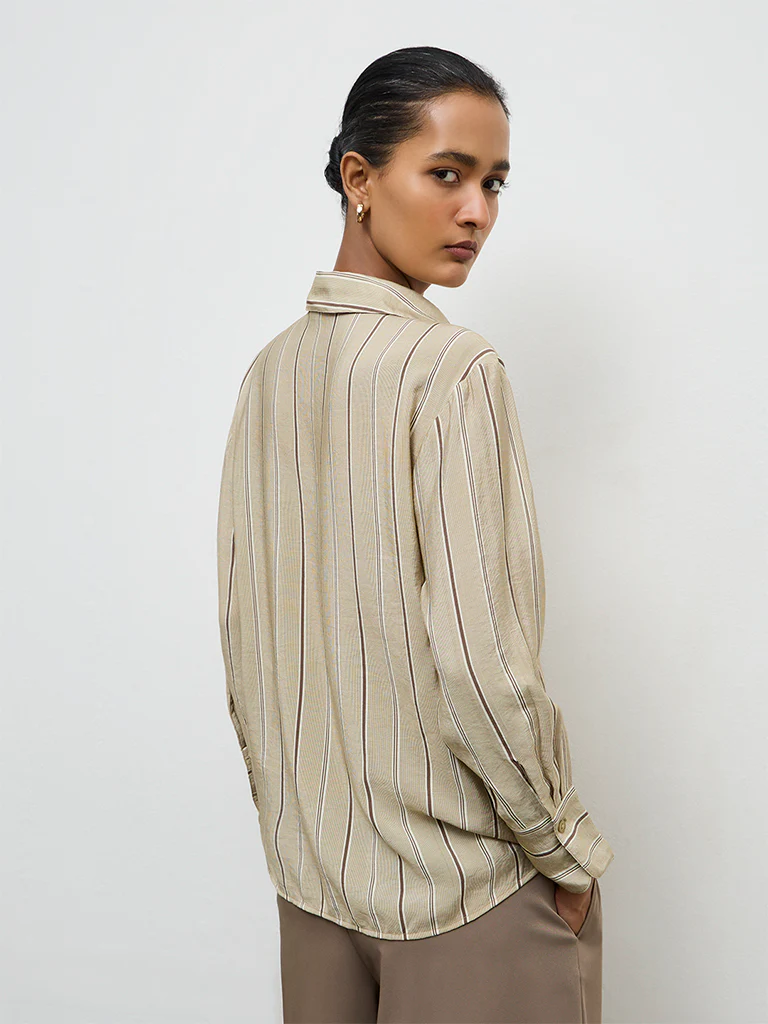 Wardrobe Green Stripe Shirt - Image 4