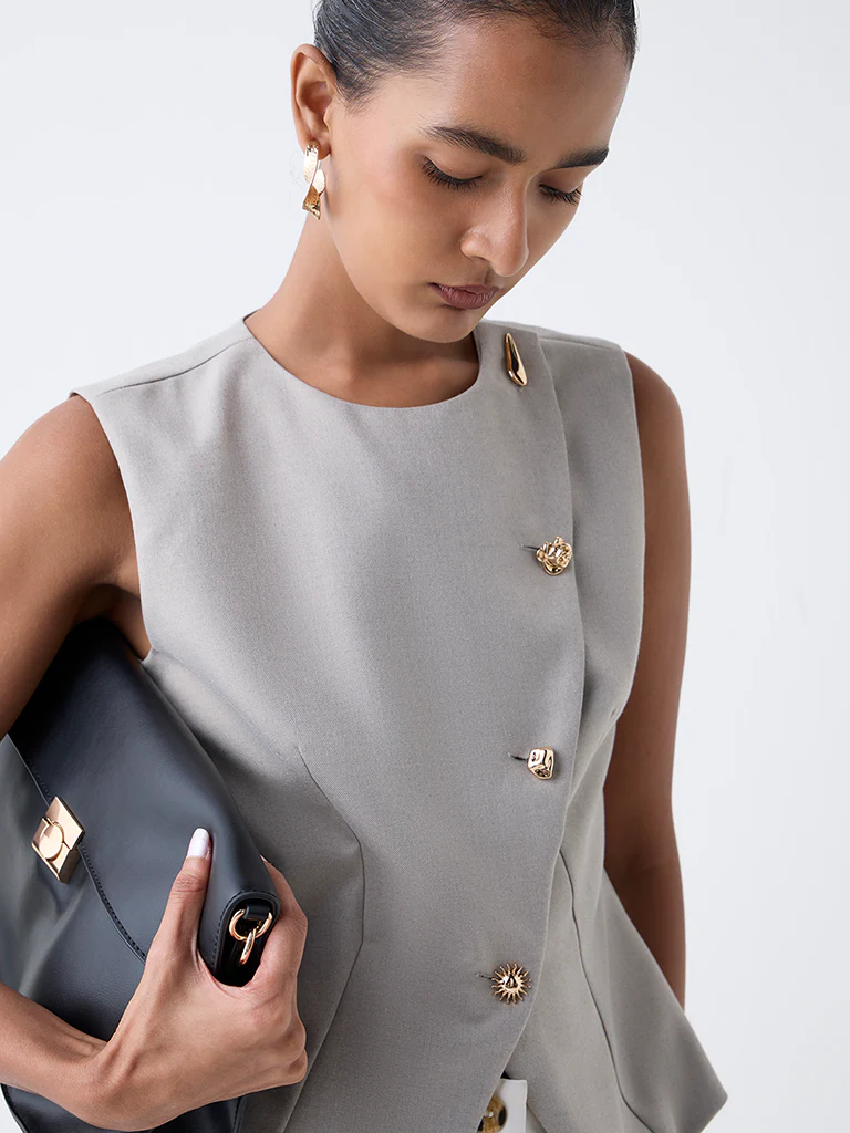 Wardrobe Grey Asymmetric Top - Image 3