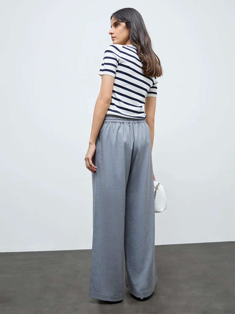 Wardrobe Grey High-Rise Cotton-Blend Pants - Image 4