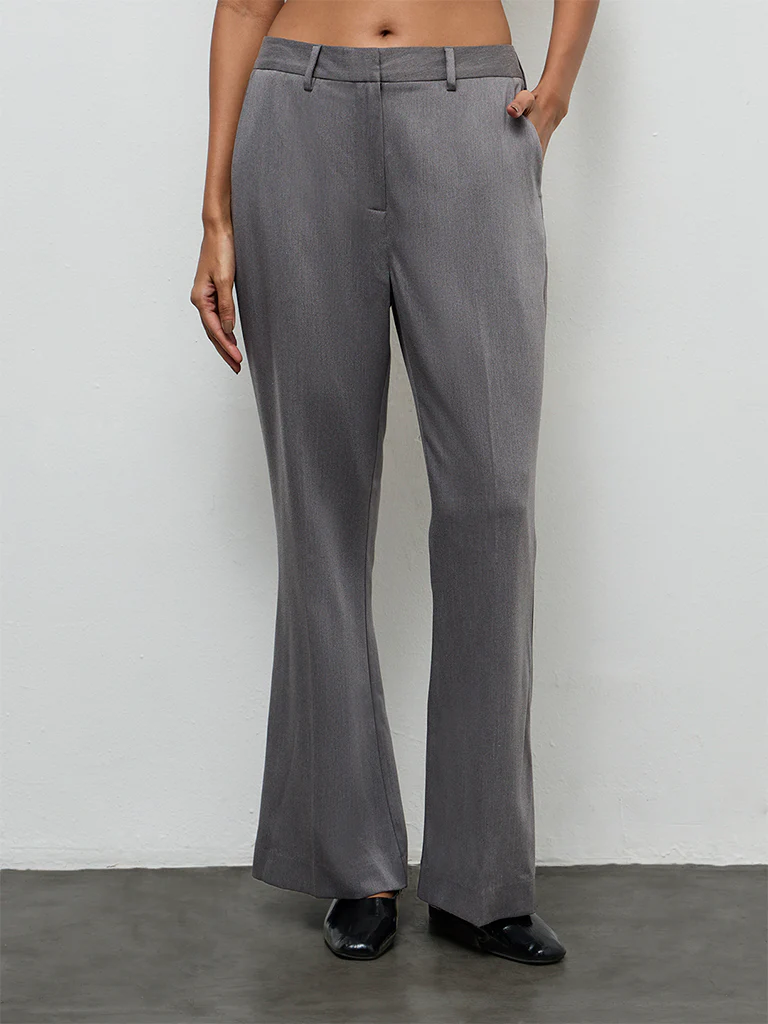 Wardrobe Grey High-Rise Trousers - Image 2