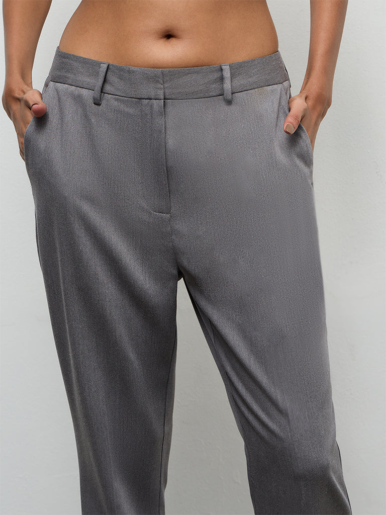 Wardrobe Grey High-Rise Trousers - Image 3