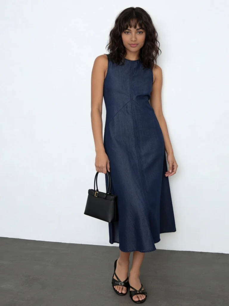 Wardrobe Indigo Denim A-Line Dress