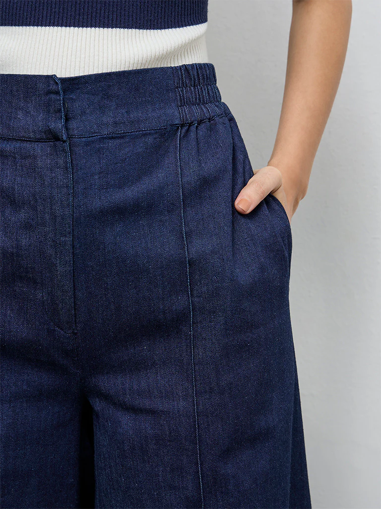 Wardrobe Indigo High-Rise Denim Trousers - Image 3