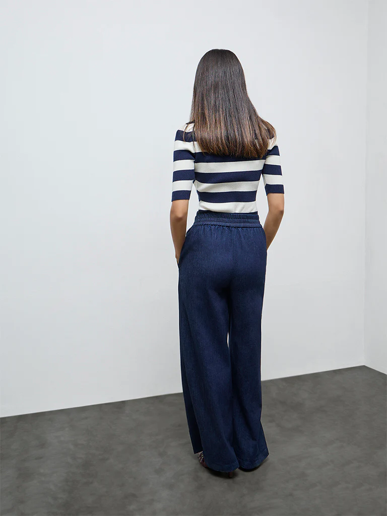 Wardrobe Indigo High-Rise Denim Trousers - Image 4