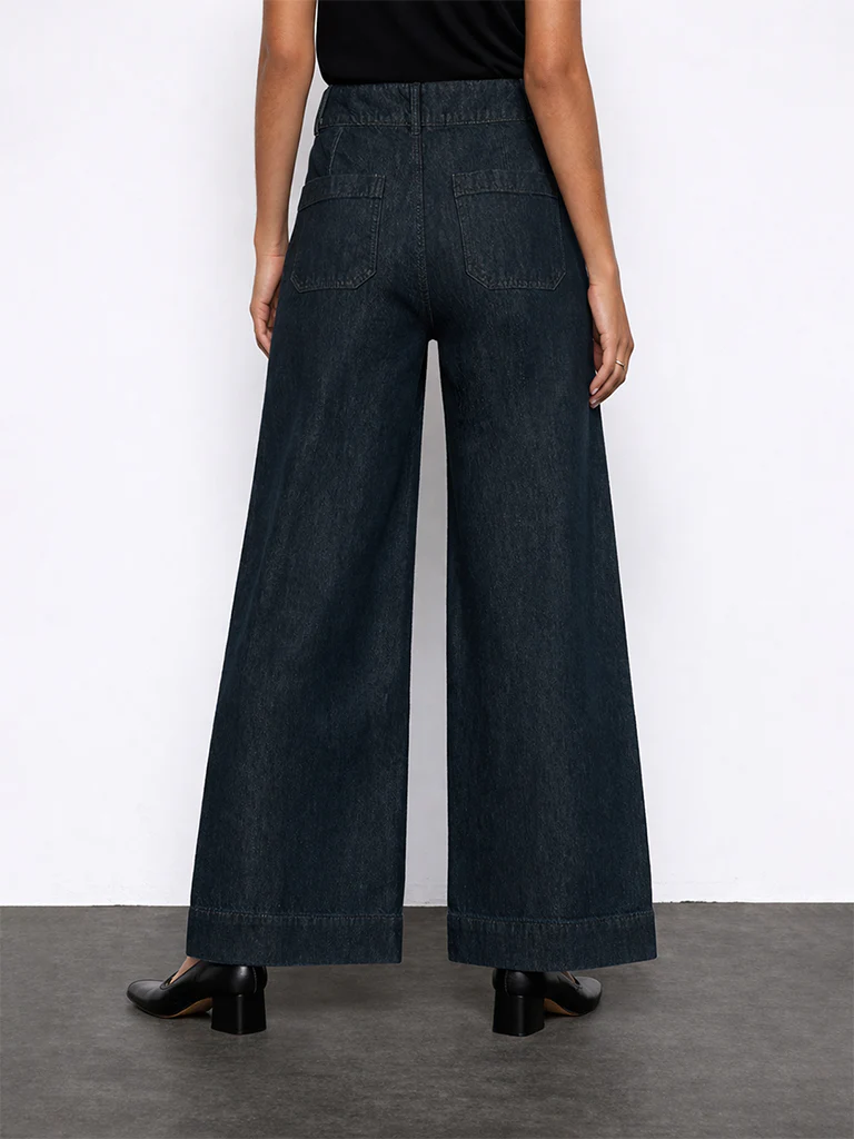 Wardrobe Indigo High-Rise Denim Trousers - Image 4