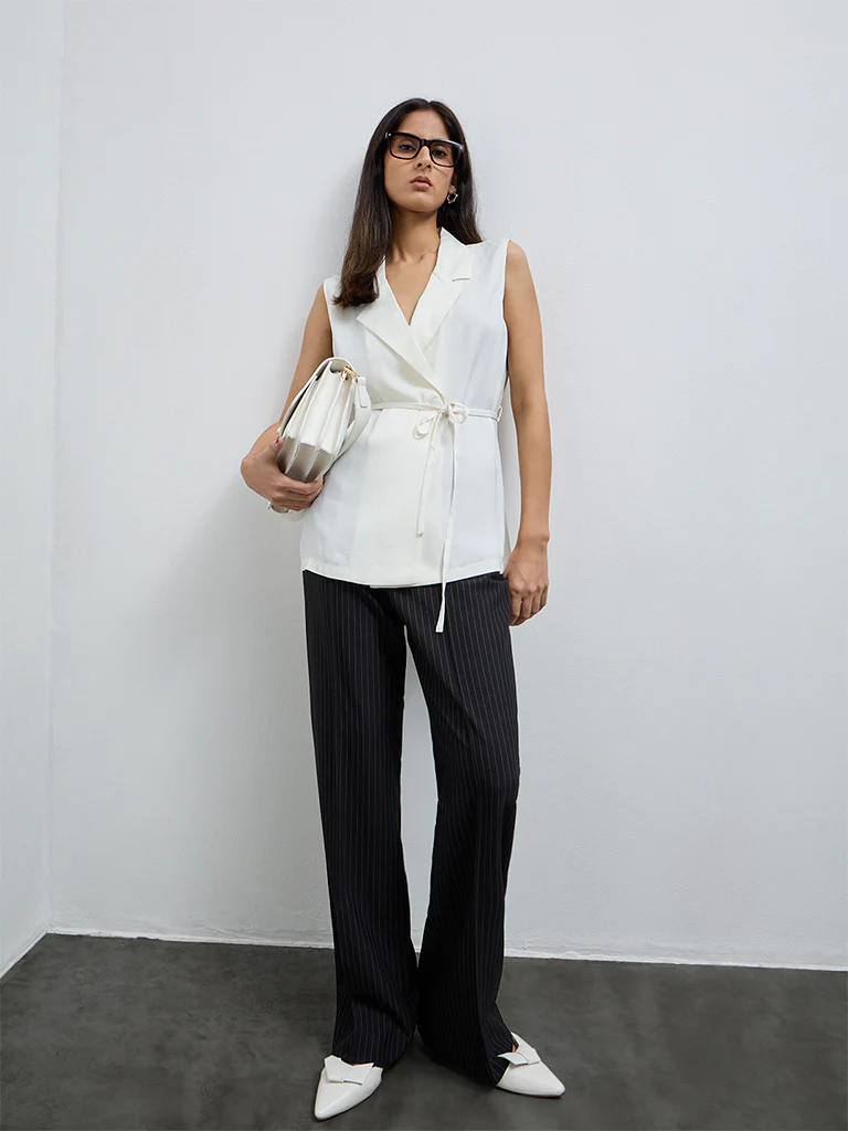 Wardrobe Ivory Belt-Detail Blouse - Image 2