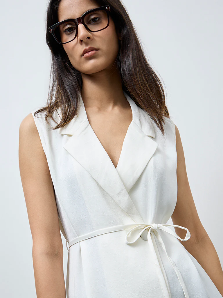 Wardrobe Ivory Belt-Detail Blouse - Image 3