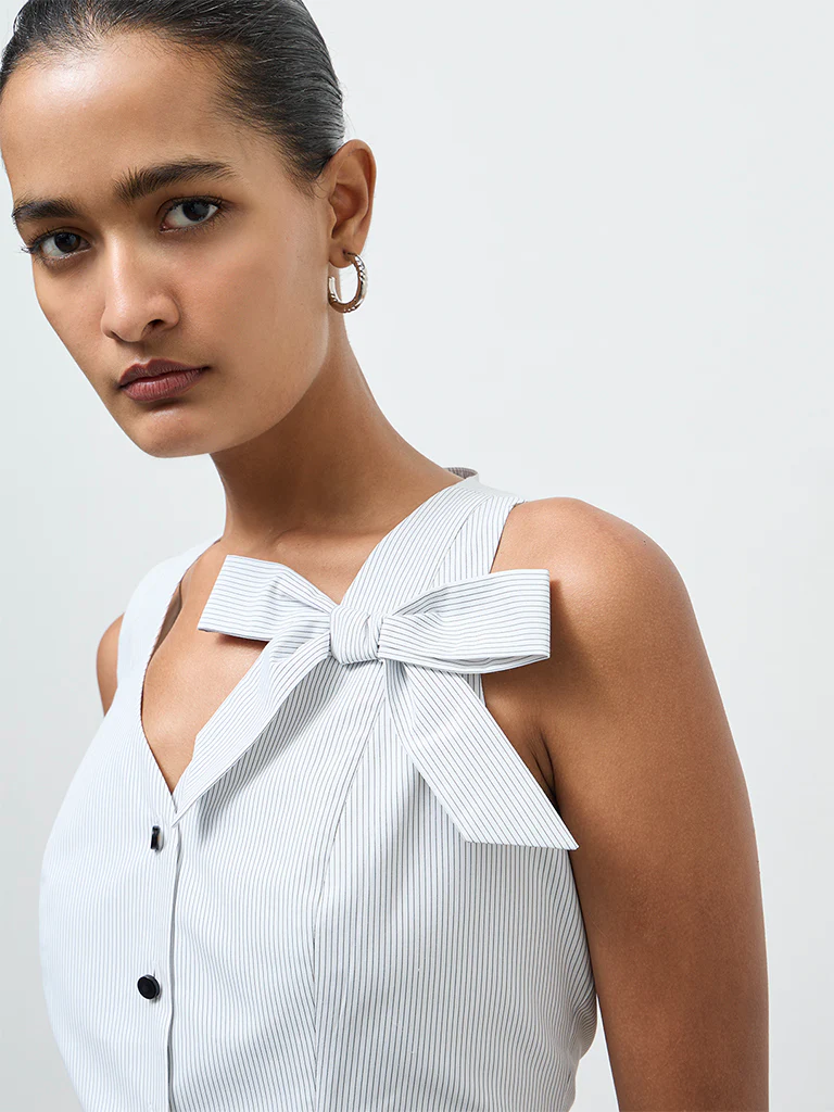 Wardrobe Ivory Bow-Detail Cotton Blouse - Image 3