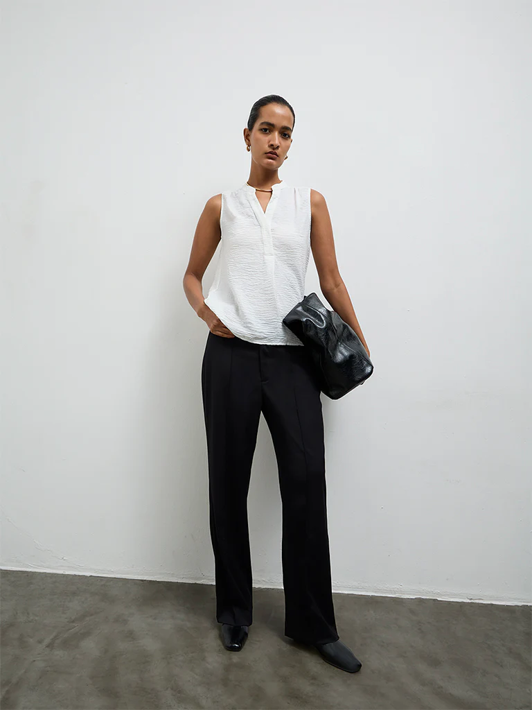 Wardrobe Ivory Crinkle-Textured Blouse - Image 2