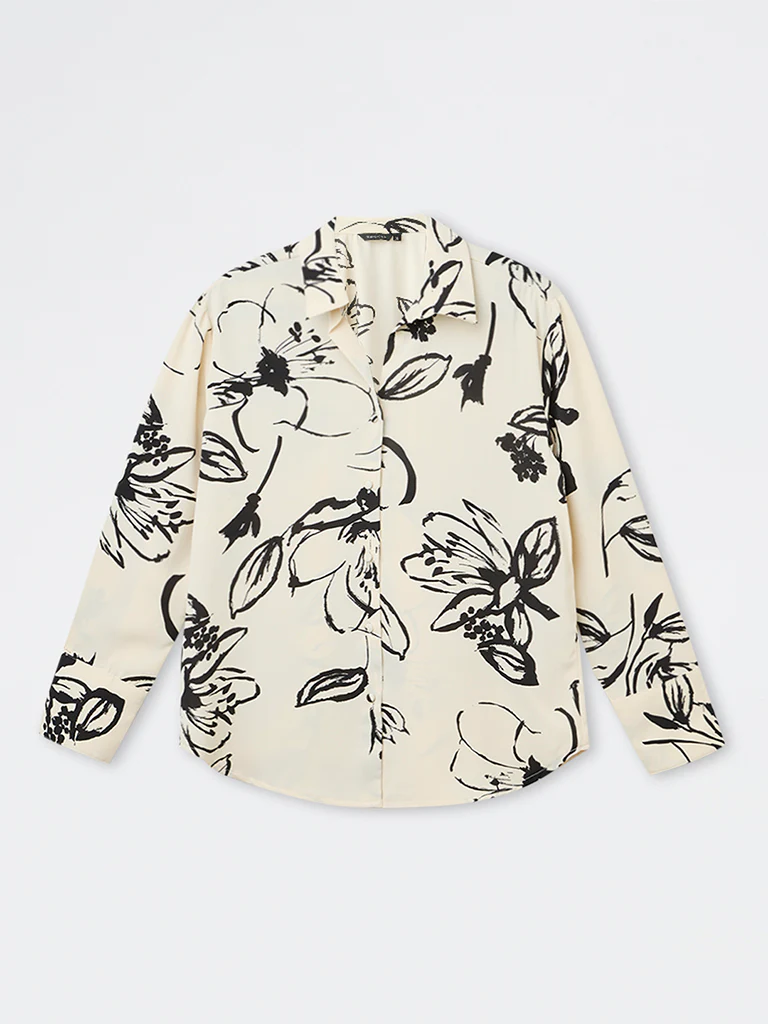 Wardrobe Ivory Floral Printed Shirt