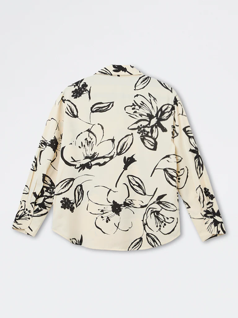 Wardrobe Ivory Floral Printed Shirt - Image 2